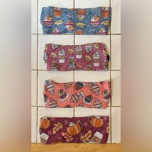 Set of (4) Pumpkin Spice Headbands w/Buttons